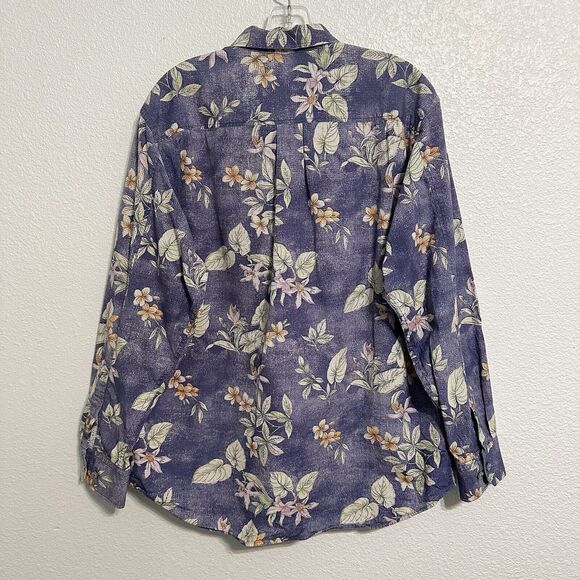 Tommy Bahama Shirt Men’s Size Medium Blue Tropical Floral Print Button Down - Picture 3 of 11
